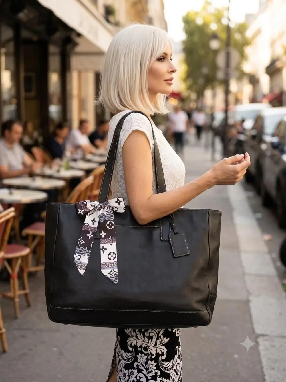 Vtg coach XL Hamptons black tote shoulder bag 7790
